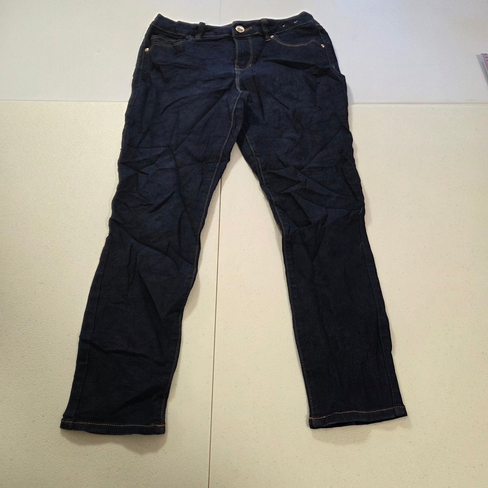 d.jeans Womens 10P Dark Wash Skinny Denim Jeans Petite Stretch Blue